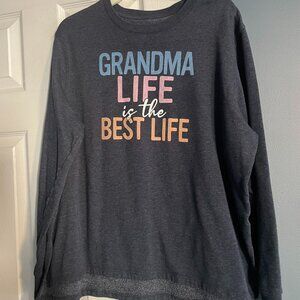 Positive Tees Grandma Life is the Best Life, Long Sleeve Sweatshirt XL